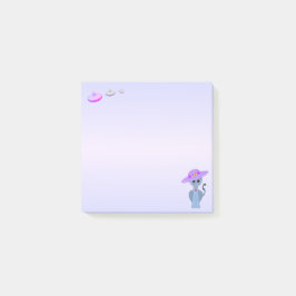 Notas Post-it® Gato con sombrero y platillos volantes