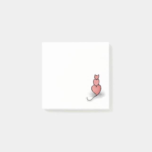Notas Post-it® Gato 'Corazón' (Anverso)