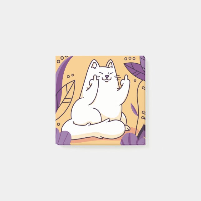 Notas Post-it® Gato dándole el dedo (Anverso)