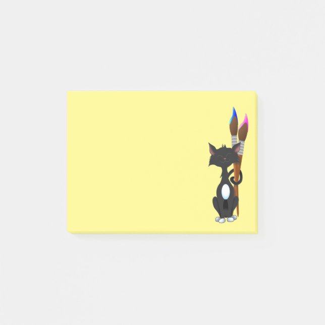 Notas Post-it® Gato de artista (Anverso)