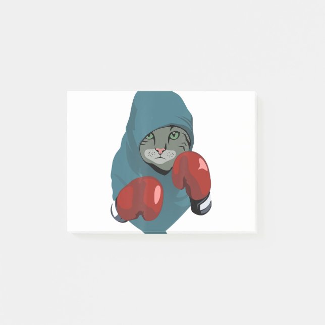 Notas Post-it® Gato de boxeo (Anverso)