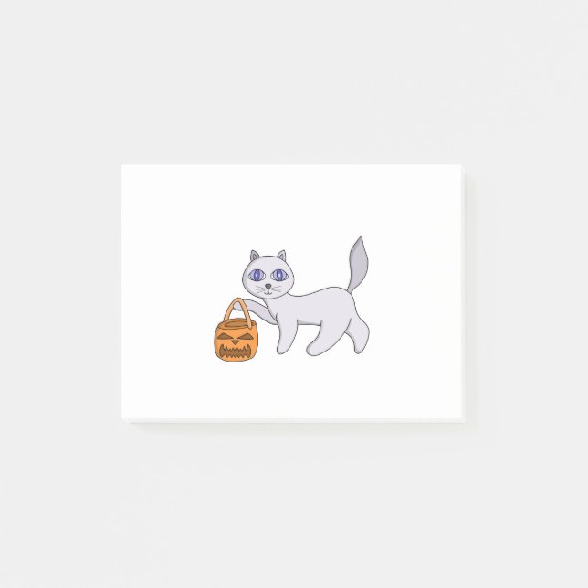 Notas Post-it® Gato de Halloween (Anverso)