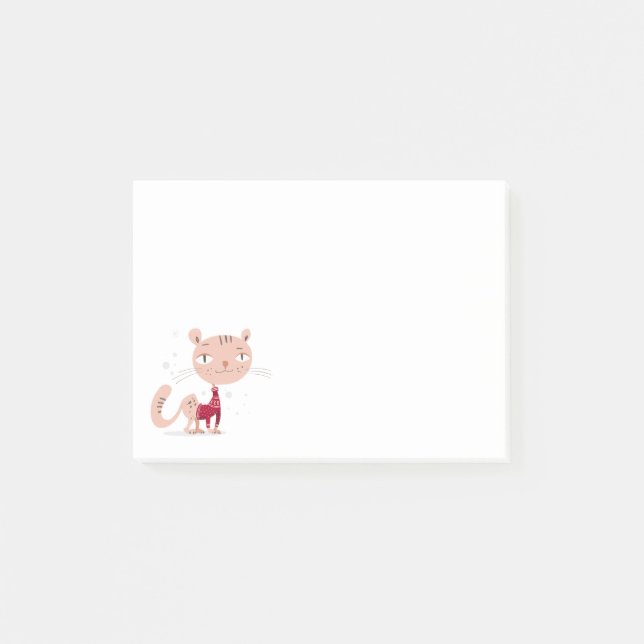 Notas Post-it® Gato de invierno acogedor (Anverso)