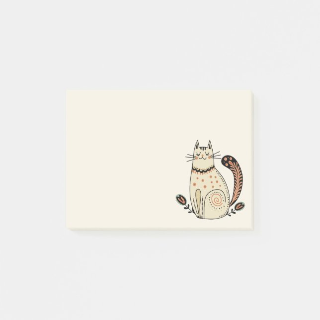 Notas Post-it® Gato de Mid Century Retro Kitty (Anverso)