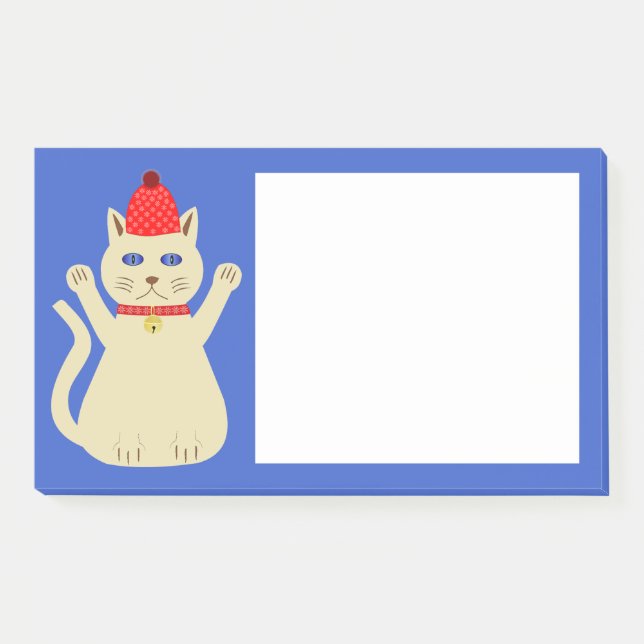 Notas Post-it® Gato de Navidades de corte (Anverso)