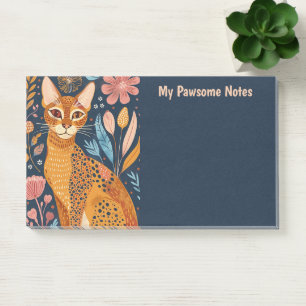 Notas Post-it® Gato de oro africano boho my pawsome personal