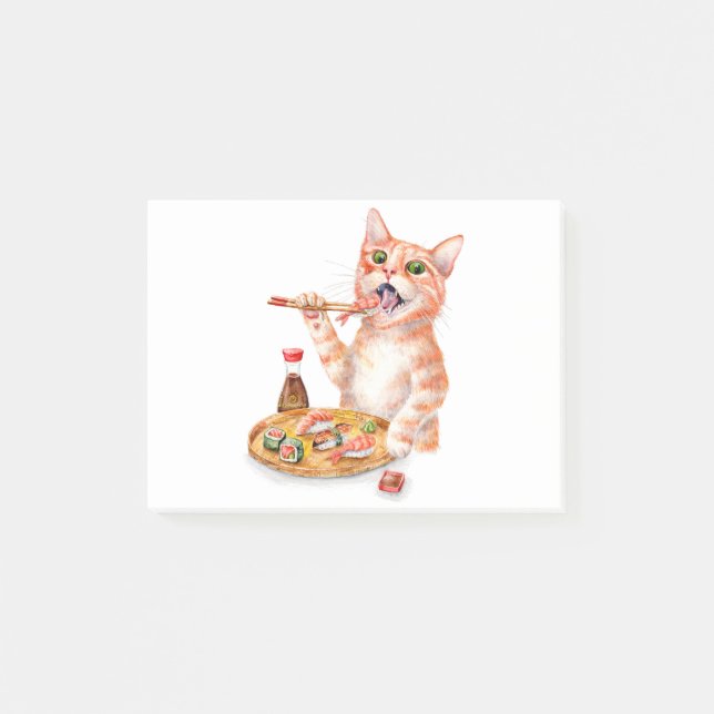 Notas Post-it® Gato de sushi (Anverso)