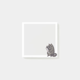 Notas Post-it® Gato de trabajo lindo en vidrios