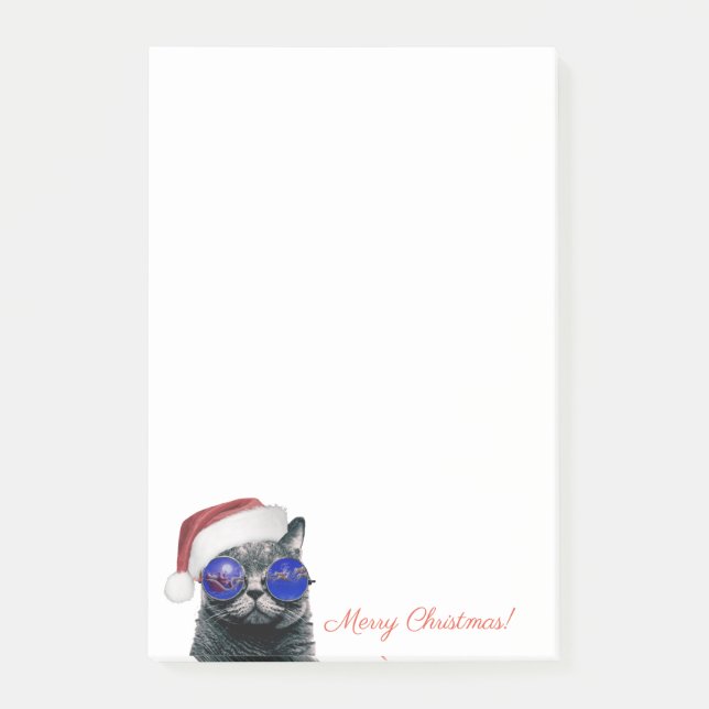 Notas Post-it® Gato del gatito del navidad (Anverso)