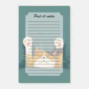 Notas Post-it® Gato divertido y lindo durmiendo