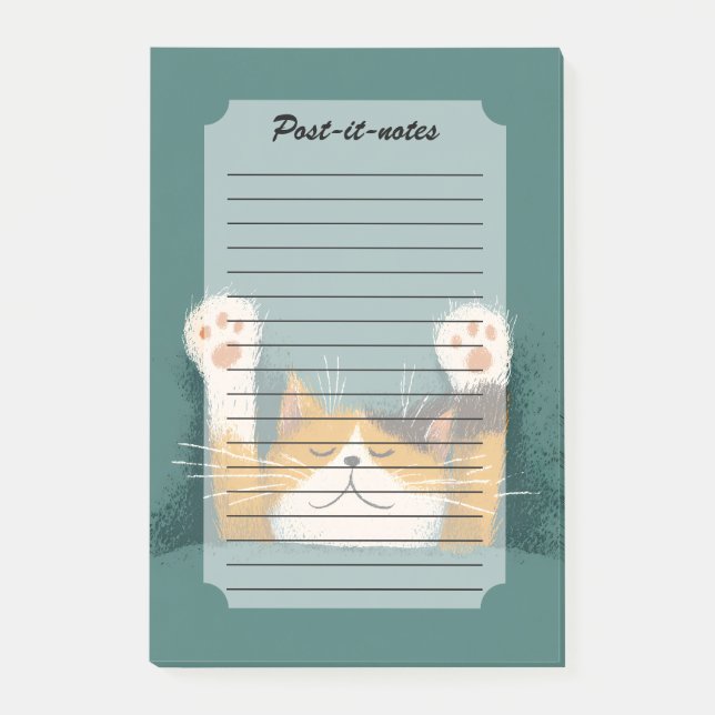 Notas Post-it® Gato divertido y lindo durmiendo (Anverso)