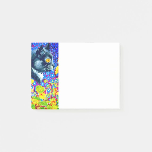 Notas Post-it® Gato en flores (Anverso)
