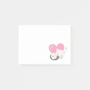 Notas Post-it® Gato gatito blanco lindo durmiendo