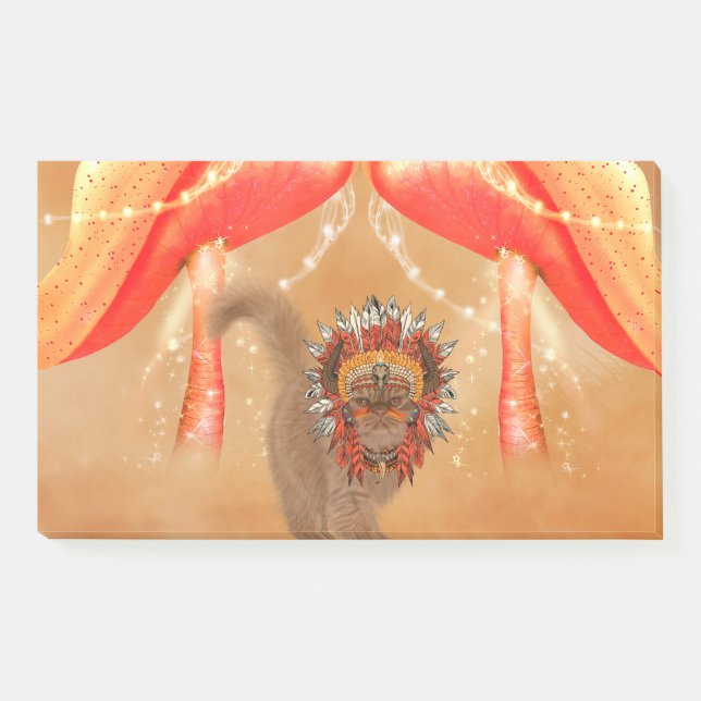 Notas Post-it® Gato gracioso con dirección india (Anverso)