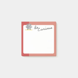 Notas Post-it® Gato gris lindo ser curioso con lápiz