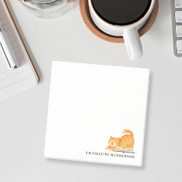 Notas Post-it® Gato Jengibre Acuarela y Libro Personalizado  