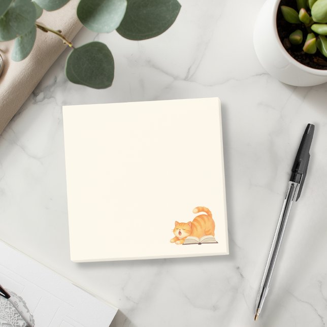 Notas Post-it® Gato Jengibre Mínimo Librero (Subido por el creador)