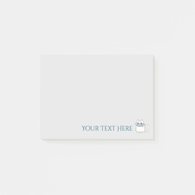 Notas Post-it® Gato lindo con pescado de premio (Anverso)