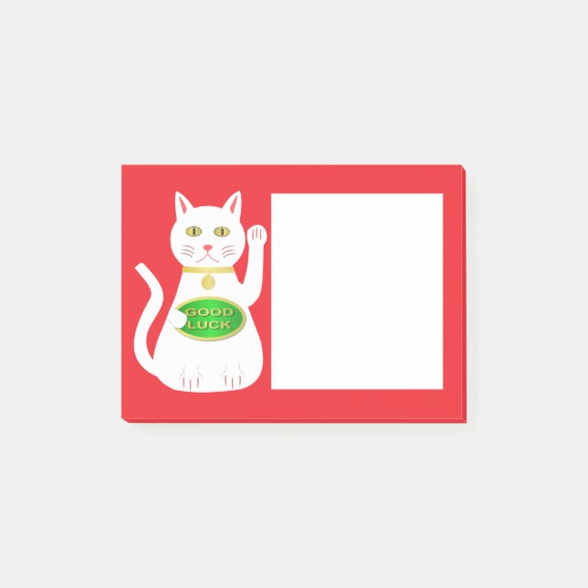 Notas Post-it® Gato Lucky Oriental (Anverso)