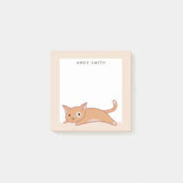 Notas Post-it® Gato Naranja Perezoso Personalizado