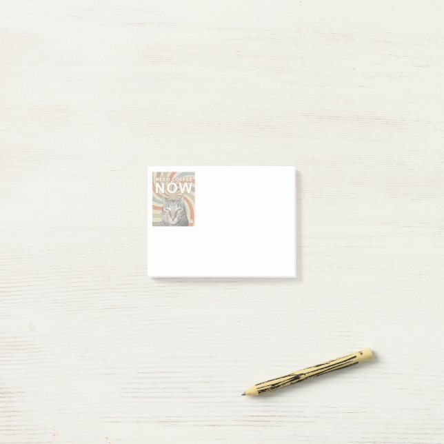 Notas Post-it® Gato Necesita Café Ahora (Escritorio)