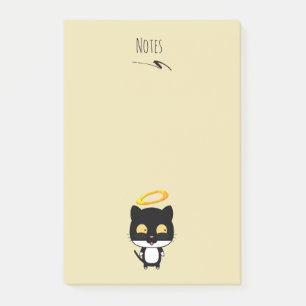 Notas Post-it® Gato negro con un dibujo de Personalizado de Halo