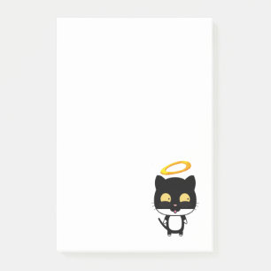 Notas Post-it® Gato negro con un dibujo de Personalizado de Halo