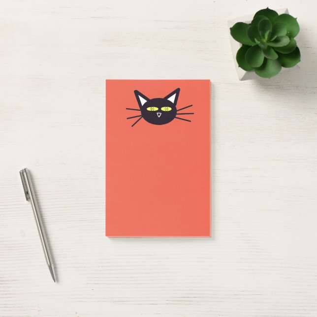 Notas Post-it® Gato negro de Halloween (Oficina)