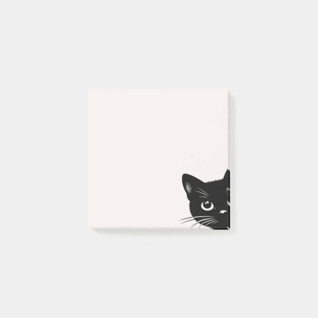 Notas Post-it® Gato negro de peinado suave (Anverso)