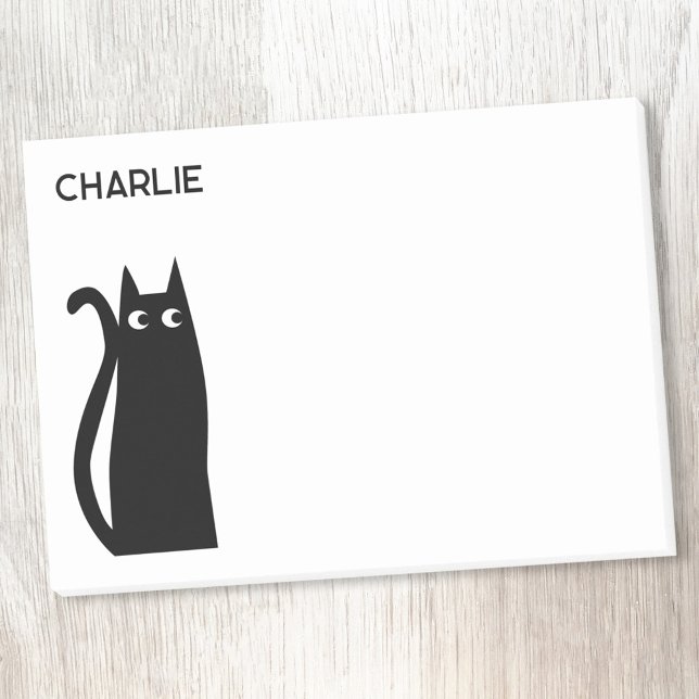 Notas Post-it® Gato negro gatito personalizado (Black cat personalized post it notes)