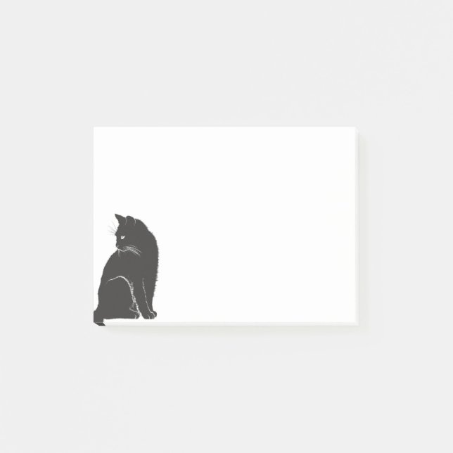 Notas Post-it® Gato Negro Kawaii (Anverso)