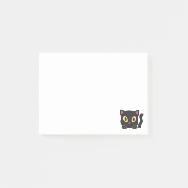 Notas Post-it® Gato negro lindo (Anverso)