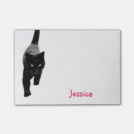 Notas Post-it® Gato negro lindo en el nombre femenino