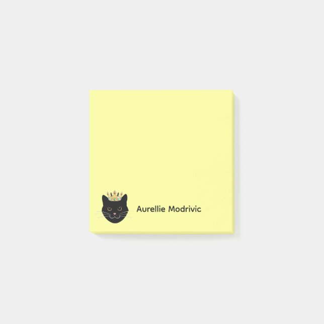 Notas Post-it® Gato Negro Lindo Personalizado (Anverso)