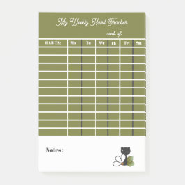 Notas Post-it® Gato negro lindo y flor – Personalizado