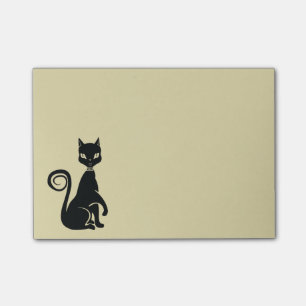 Notas Post-it® Gato negro posando elegante Ilustracion felino
