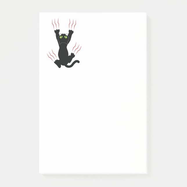 Notas Post-it® Gato negro todas las garras (Anverso)