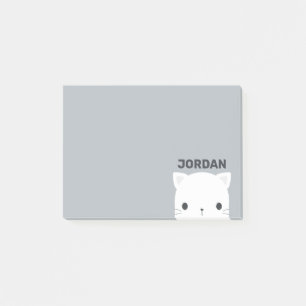 Notas Post-it® Gato Pequeño Adorable con Nombre Personalizado