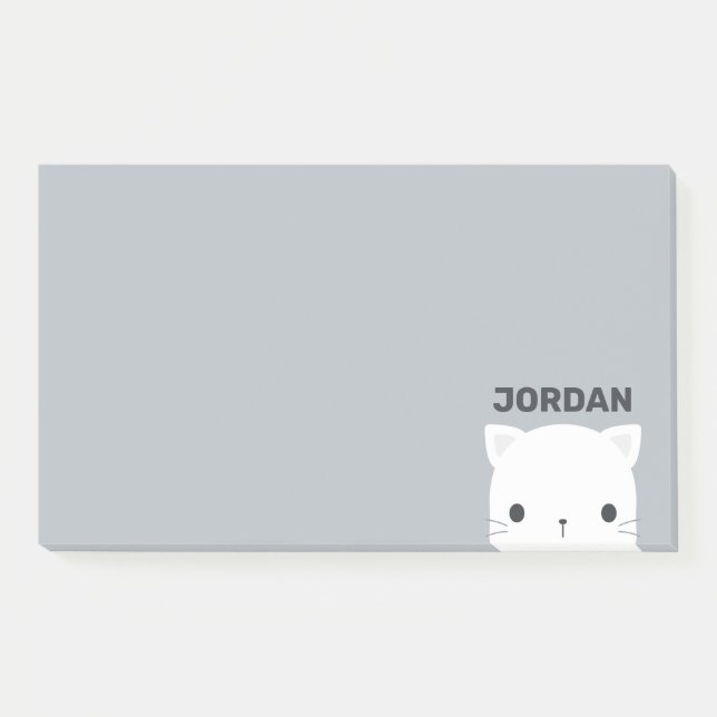 Notas Post-it® Gato Pequeño Lindo con Nombre Personalizado (Anverso)