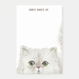 Notas Post-it® Gato persa blanco | Aquí está lo que está activo o