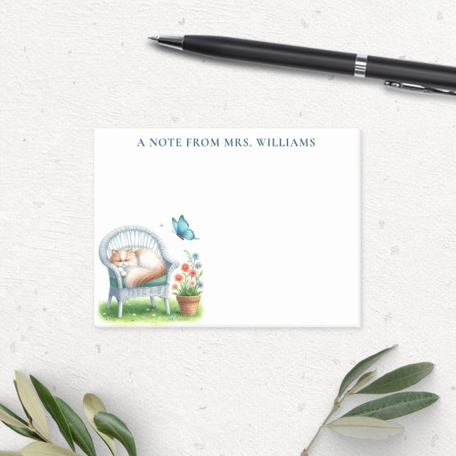 Notas Post-it® Gato persa con acuarela personalizada (Subido por el creador)