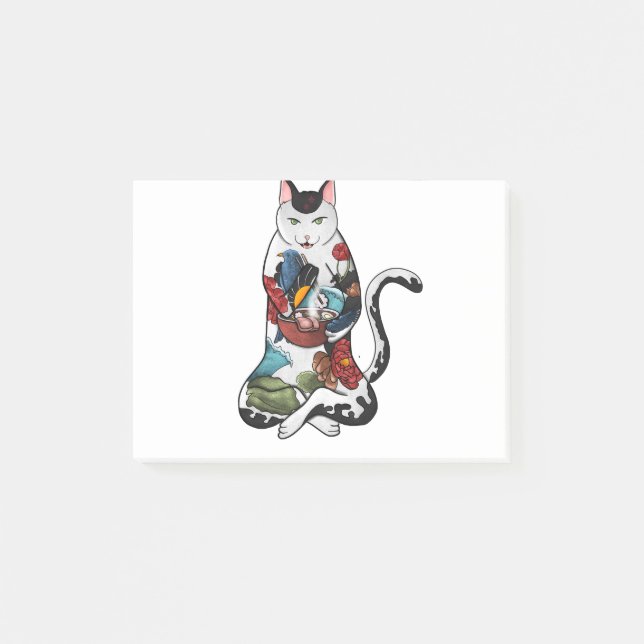 Notas Post-it® gato ramen (Anverso)