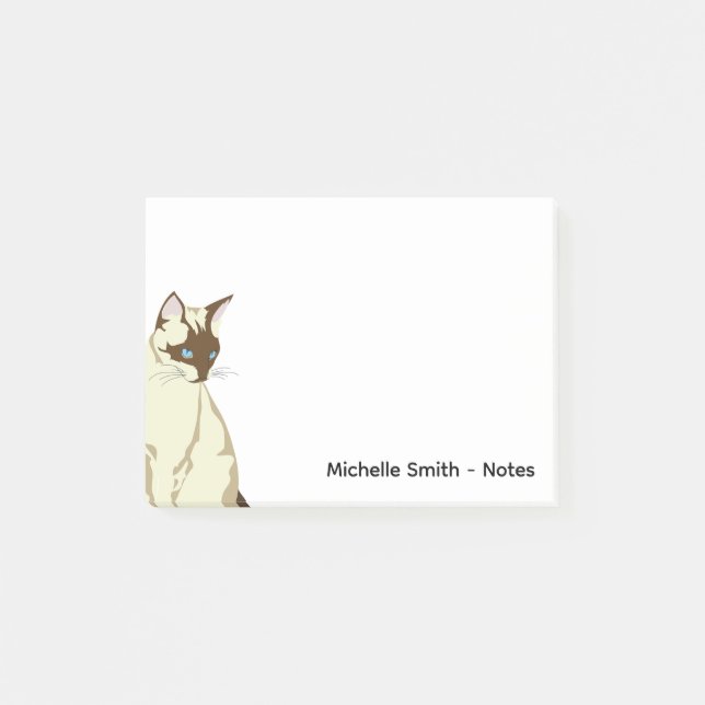 Notas Post-it® Gato siamés (Anverso)