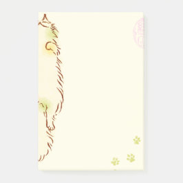 Notas Post-it® Gato soñoliento mullido