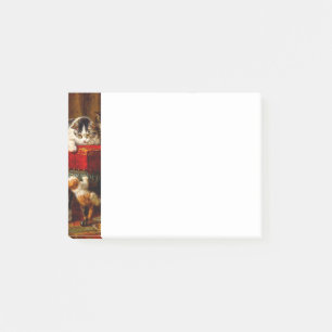 Notas Post-it® Gato y gatitos jugando con silla