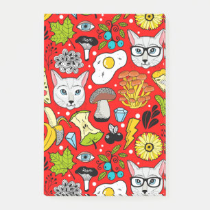 Notas Post-it® Gato y huevo en rojo