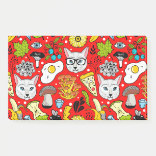 Notas Post-it® Gato y huevo en rojo