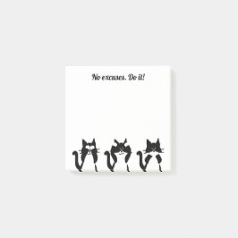 Notas Post-it® Gatos Blancos Negros | Tres Gatitos Sabios