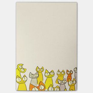 Notas Post-it® Gatos de la porción el mirar fijamente del naranj
