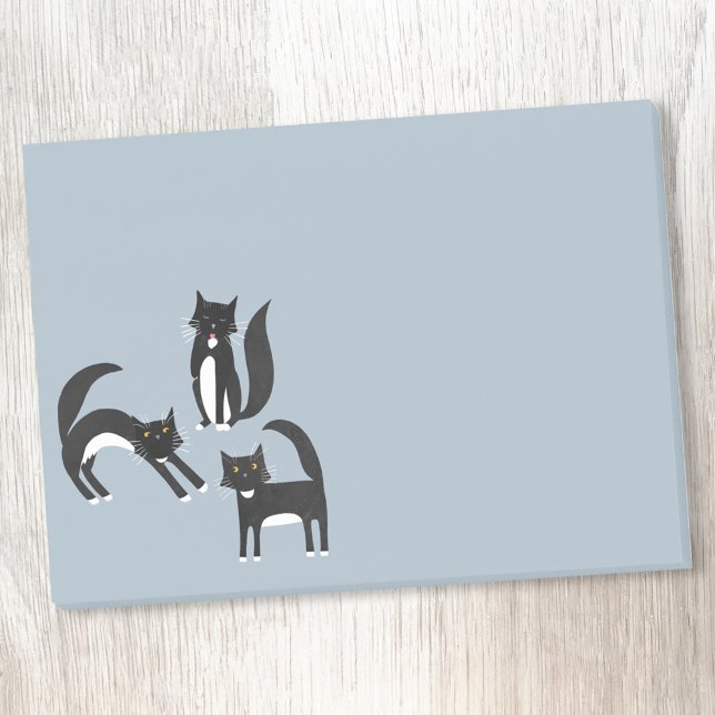 Notas Post-it® Gatos de Tuxedo en blanco y negro (Black and white Tuxedo Cat post it notes)